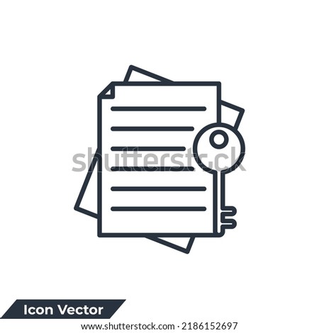 keyword icon logo vector illustration. key and document symbol template for graphic and web design collection