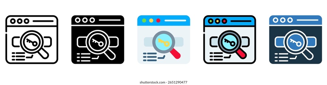 Keyword Icon Multiple Style Vector Illustration