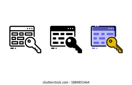 Keyword icon. With outline, glyph, and filled outline styles