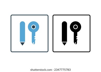 Icono de palabra clave. Icono relacionado con la optimización del motor de búsqueda. adecuado para diseño de sitios web, aplicación, interfaces de usuario. estilo de icono sólido. Diseño de vector simple editable