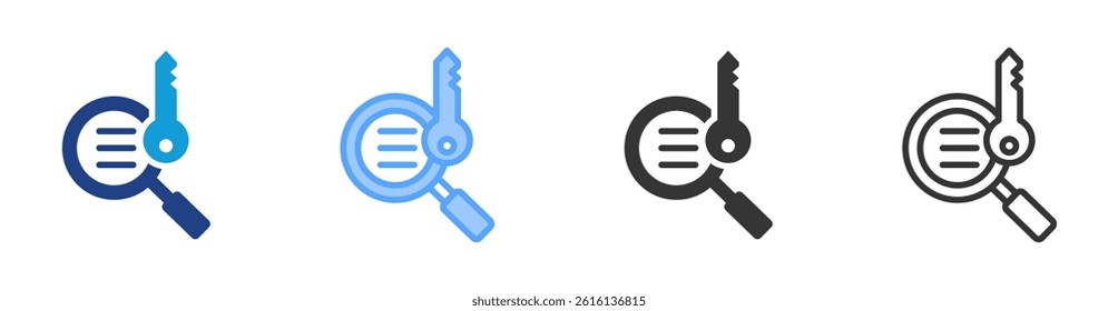 Keyword icon set multiple style collection