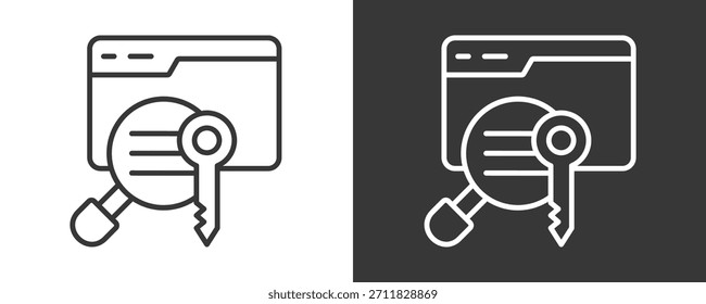 Conjunto De Iconos De Palabra clave Colección De Vector Aislado En Blanco Y Negro