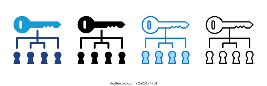 Ícone de palavra-chave da coleção de vários estilos da folha de estilos