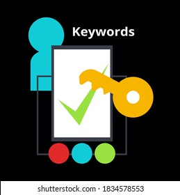 Keyword icon, web design elements, vector illustration eps file