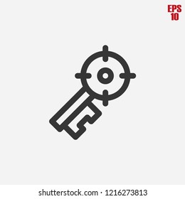 Keyword icon-keyword research, sorting  simple thin line icon, linear pictogram