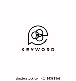 keyword logo internet technology simple black line illustration for presenting icon design