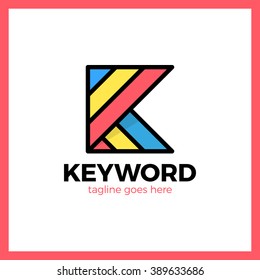 Keyword Logo Letter K Three Line Logotype