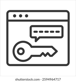 Keyword Outline Icon Vector Illustration