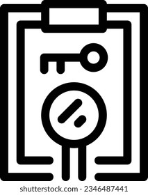 Icono de línea del plan de palabras clave - Icono único, vector 