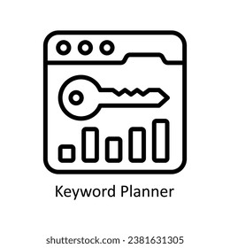 Keyword Planer, Vektorgrafik Design Illustration. Symbol auf weißem Hintergrund EPS10-Datei 