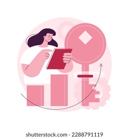 Keyword ranking abstract concept vector illustration. Professional SEO service, website ranking, search optimization, keyword research, company page navigation bar, UI element abstract metaphor.
