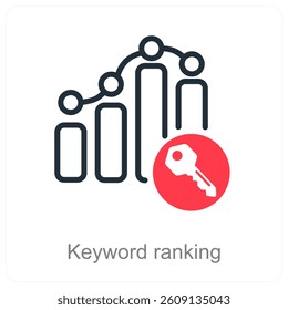 Keyword Ranking and optimization icon concept