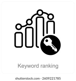 Keyword Ranking and optimization icon concept