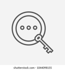 Keyword research icon line symbol. Isolated vector illustration of  icon sign concept for your web site mobile app logo UI design.