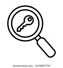 Keyword Research icon line vector illustration