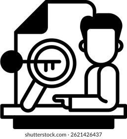 Keyword Research Icon Mixed Vector Illustration