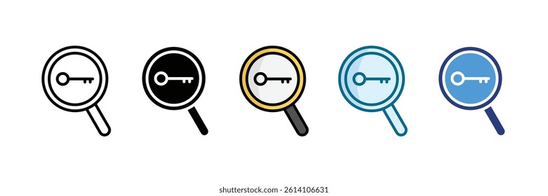Keyword Research Icon Set Multiple Style Collection