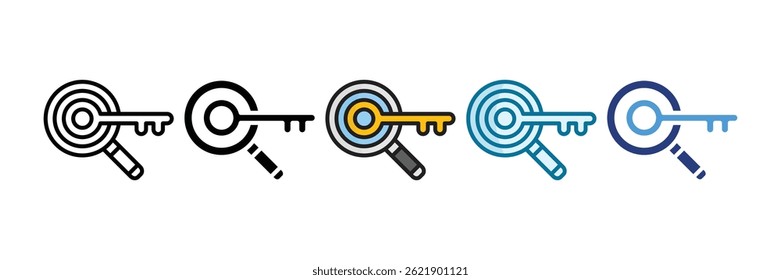 Keyword Research Icon Set Multiple Style Collection