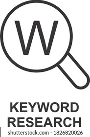 Keyword Research Icon, Sign and symbol