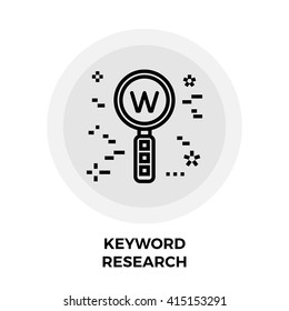 Keyword Research Icon Vector. Flat icon isolated on the white background. Editable EPS file. Vector illustration.