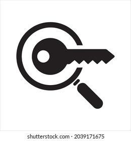 Keyword research icon. Vector and glyph