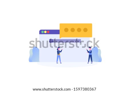 keyword research illustration concept for web landing page template, banner, flyer and presentation