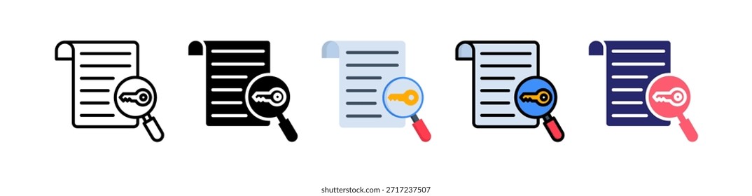 Palabra clave de Investigación de Estilo Múltiple Conjunto de Iconos Colección..