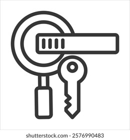 Keyword Research Outline Icon Vector Illustration