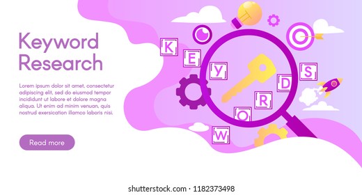 Keyword Research platform 
vector illustration. Modern vector illustration concepts for website and mobile website development.