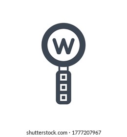 Keyword Research Related Vector Glyph Icon. Isolated on White Background. Vector Illustration.