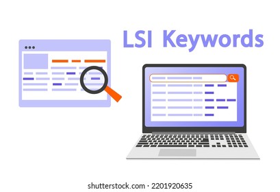 Keyword Research und SEO Optimierung . Vektorgrafik