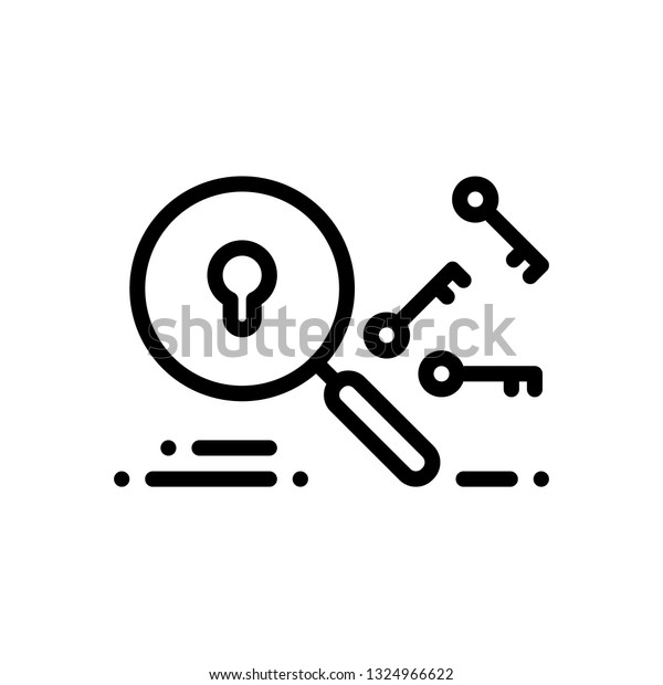 Keyword Search Icon Outline Black Style Stock Vector Royalty Free