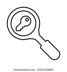 Keyword Search Icon In Outline Style