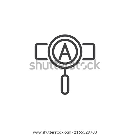 Keyword search line icon. linear style sign for mobile concept and web design. Magnifier search keyword outline vector icon. Symbol, logo illustration. Vector graphics
