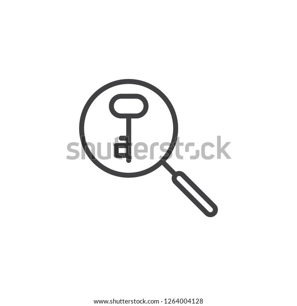 Keyword Search Outline Icon Linear Style Stock Vector Royalty Free