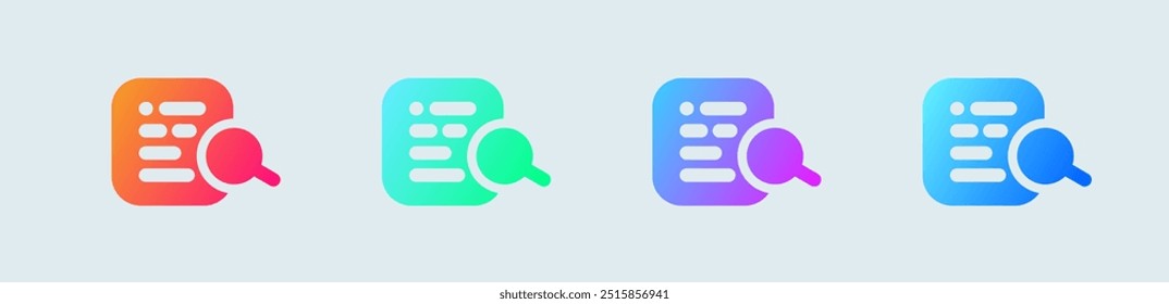 Keyword solid icon in gradient colors. Optimization signs vector illustration.