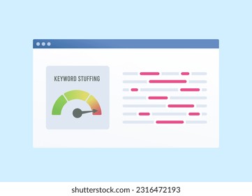 Relleno de palabras clave - concepto de factor de clasificación SEO. Servicio de verificación de correo basura de palabra clave. Optimización del motor de búsqueda centrada en el contenido basado en palabras clave