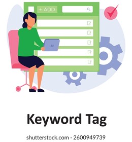 keyword tag Vector Illustration Which can easily modify or edit

