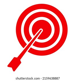 The Keyword Targeting Related Glyph icon is red. Isolated on a White Background. Illustration icon.