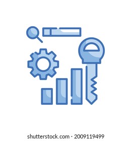 Keyword vector icon style illustration. EPS 10 file web analytics symbol