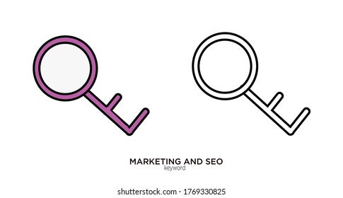 Keyword vector illustration lineal color and filled design