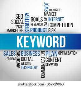 Keyword Word Cloud, business Concept Background Vector