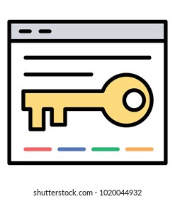 Keywording colored vector icon. Search engine optimization symbol 