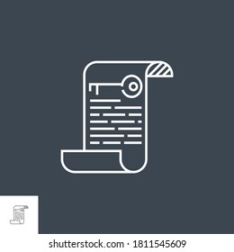 Keywording Related Vector Thin Line Icon. Isolated on Black Background. Editable Stroke. Vector Illustration.