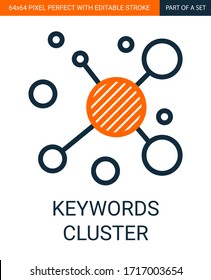 Keywords Cluster Simple Outline Vector Colorful Icon.