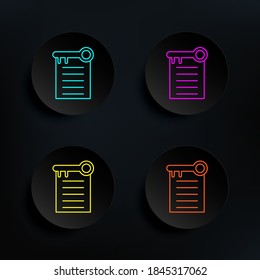 Keywords dark badge color set icon. Simple thin line, outline vector of web icons for ui and ux, website or mobile application