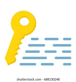 Keywords flat icon, seo and development, key sign vector graphics, a colorful solid pattern on a white background, eps 10.