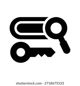 Schlagwörter Glyphe Symbol Illustration Vektorgrafik. Einfache Elementgrafik, Vektorgrafik, geeignet für App, Websites und Präsentationen einzeln auf weißem Hintergrund