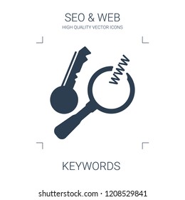 keywords icon. high quality filled keywords icon on white background. from seo web collection flat trendy vector keywords symbol. use for web and mobile