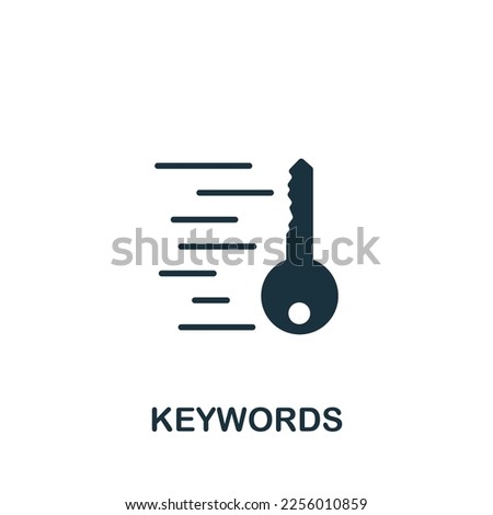 Keywords icon. Monochrome simple sign from blogging collection. Keywords icon for logo, templates, web design and infographics.